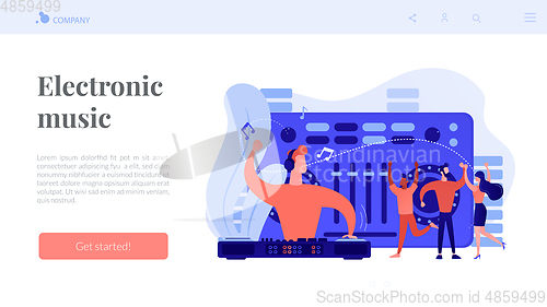 Image of Electronic music concept landing page.