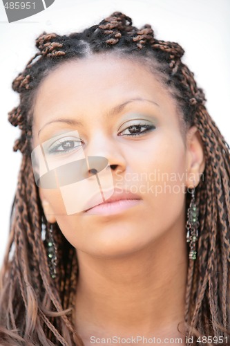 Image of girl with exotic hairstyle