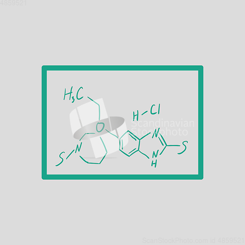 Image of Icon of chemistry formula on classroom blackboard