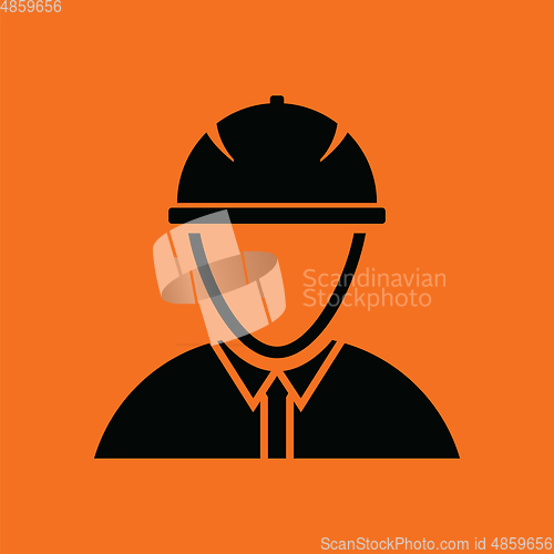 Image of Icon of construction worker head in helmet