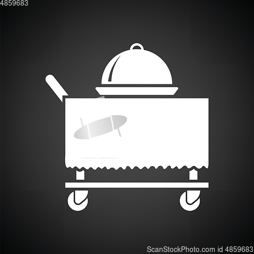 Image of Restaurant  cloche on delivering cart icon