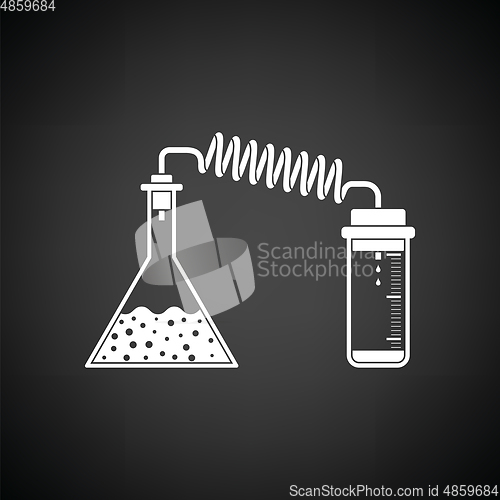 Image of Icon of chemistry reaction with two flask