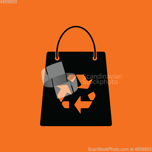 Image of Shopping bag with recycle sign icon