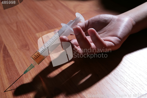 Image of hand and syringe