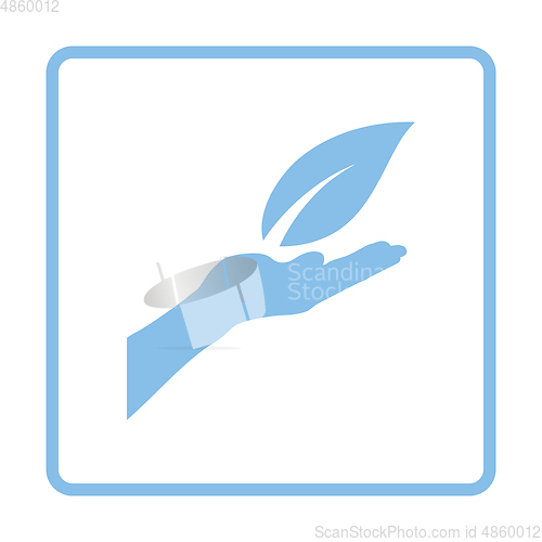 Image of Hand holding leaf icon