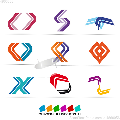 Image of Colorful geometric vector business icon,logo, sign, symbol pack