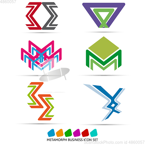 Image of Colorful geometric vector business icon,logo, sign, symbol pack