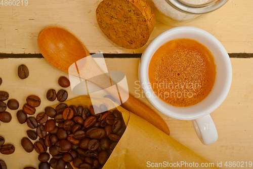 Image of espresso coffee and beans