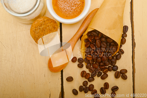 Image of espresso coffee and beans