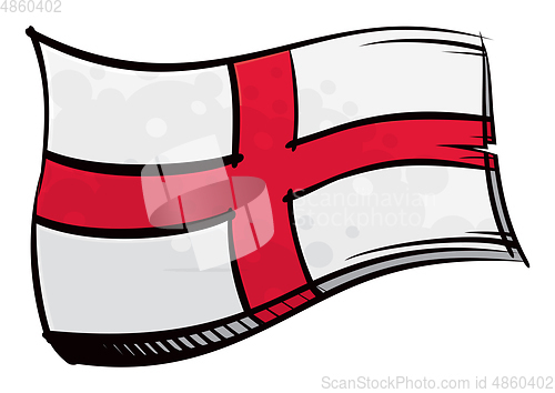 Image of Painted England flag waving in wind