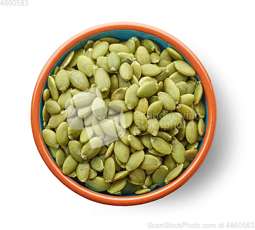 Image of bowl of pumpkin seeds