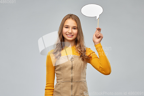 Image of teenage girl holding speech bubble