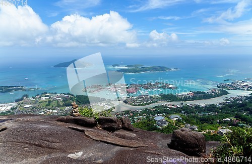 Image of Scenic view from the hilltop in the Copolia Trail, Mahe island, Seychelles