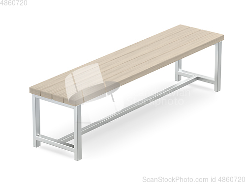 Image of Outdoor wood bench