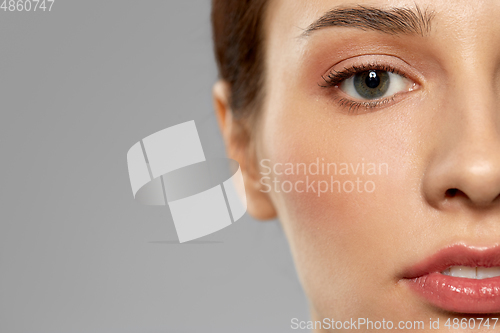 Image of close up of beautiful young woman face and eyes