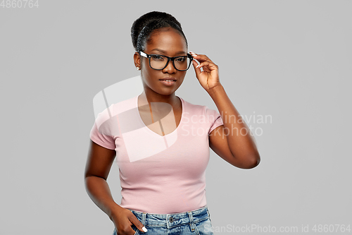 Image of african american woman in glasses