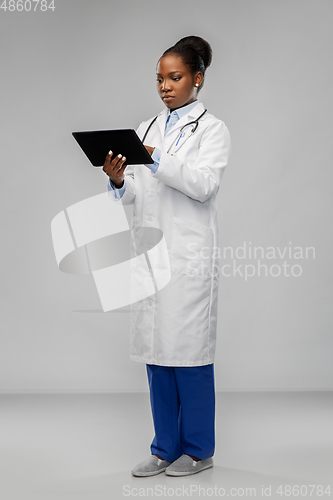 Image of african american female doctor with tablet pc