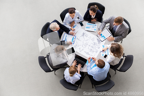 Image of business team with scheme meeting at office