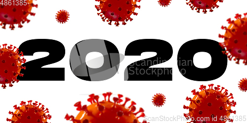 Image of Model of COVID-19 in 2020 concept of pandemic spreading, virus 2020