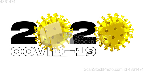 Image of Model of COVID-19 in 2020 concept of pandemic spreading, virus 2020