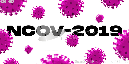 Image of Model of COVID-19 in word nCOV-2019 concept of pandemic spreading, virus 2020