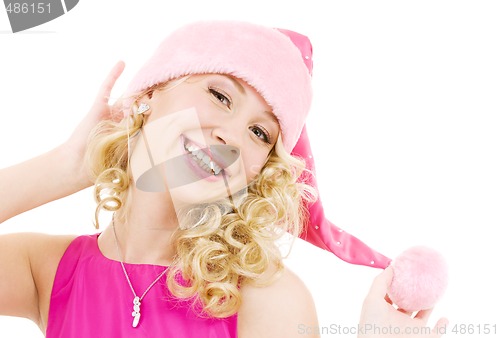 Image of cheerful santa helper girl