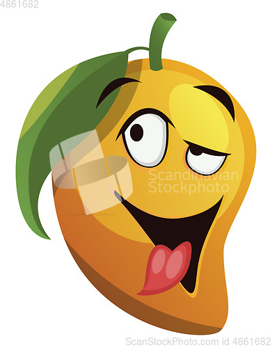 Image of Mango cartoon crazy feeling illustration vector on white backgro