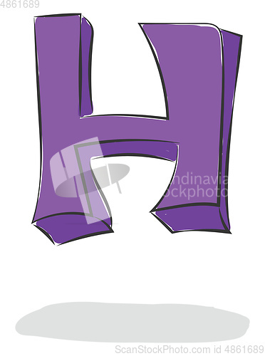 Image of Jumping letter H alphabet vector or color illustration