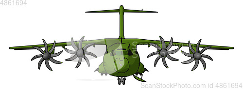 Image of Hercules- historical military aircraft vector or color illustrat