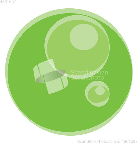 Image of A cute looking spherical green-colored cartoon marble ball vecto