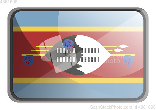 Image of Vector illustration of Swaziland flag on white background.