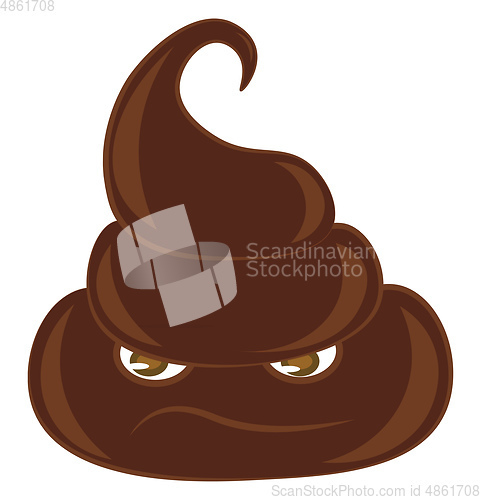 Image of Pile of brown poop vector or color illustration