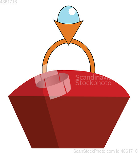 Image of A red-colored ring vector or color illustration