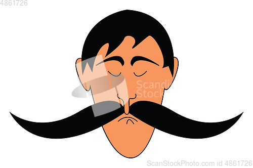 Image of Man with big mustaches illustration vector on white background 