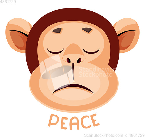 Image of Monkey is feeling peaceful, illustration, vector on white backgr