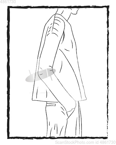 Image of A boy wearing jeans vector or color illustration
