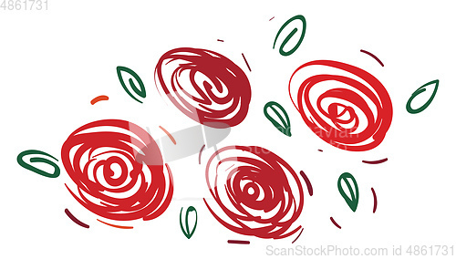 Image of Design made with red rose flower vector or color illustration