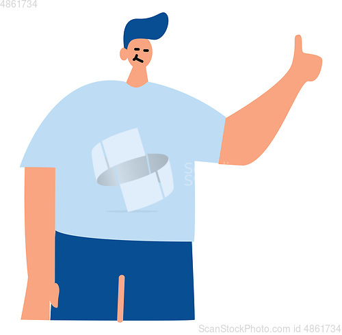 Image of Man with small head and big body illustration vector on white ba