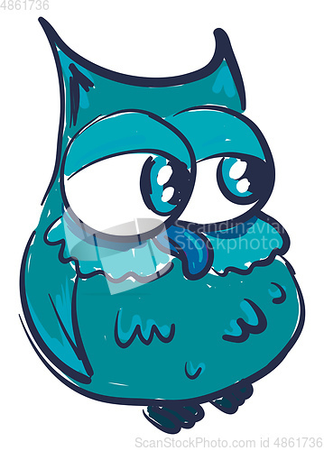 Image of A green owl vector or color illustration