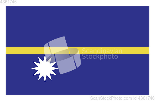 Image of Vector illustration of Nauru flag on white background.