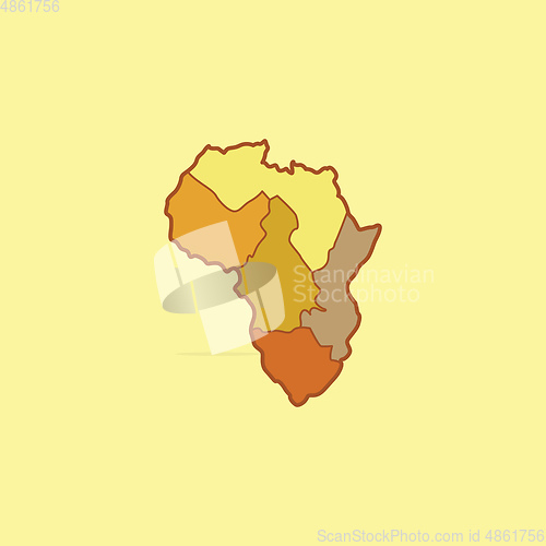 Image of Clipart of Africa map/African continent vector or color illustra
