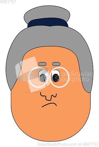 Image of Cartoon funny face of an old woman vector or color illustration