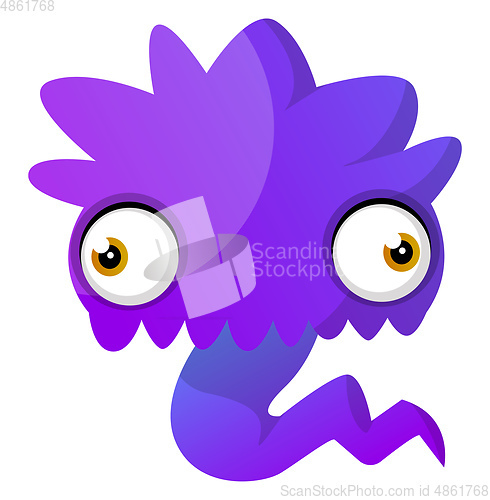 Image of Weird shape blue monster illustration vector on white background