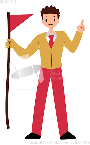 Image of Tour guide character vector illustration on a white background