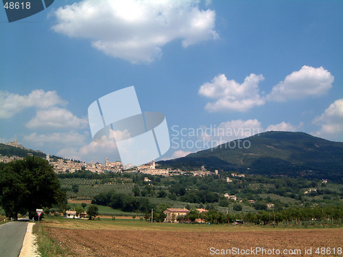 Image of Assisi, Umbria from Valley