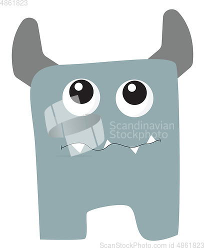 Image of Monster with grey eyes vector or color illustration