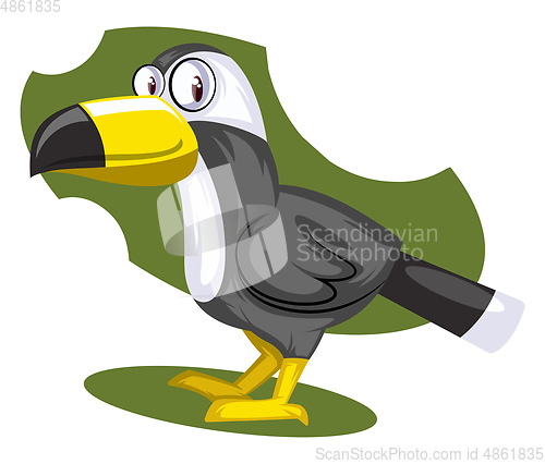 Image of Yellow Nose crow, vector color illustration.