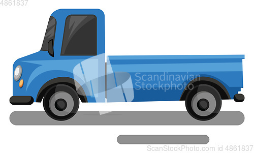 Image of Blue truck cartoon style vector illustration on white background
