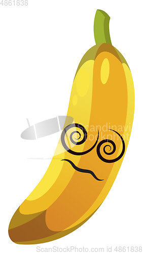 Image of Dizzy banana illustration vector on white background