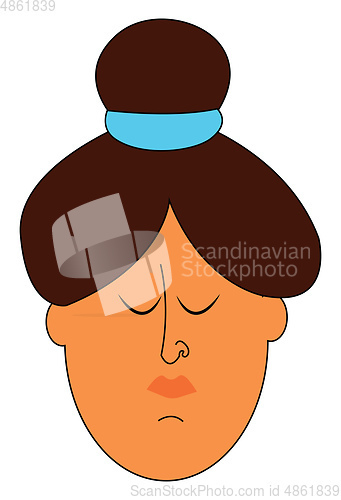 Image of A sad women vector or color illustration